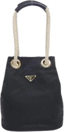 Prada Pre-owned Tessuto Rope Shoulder Bag - Dames - Vintage Tas - Zwart - ONE Size - Vintage