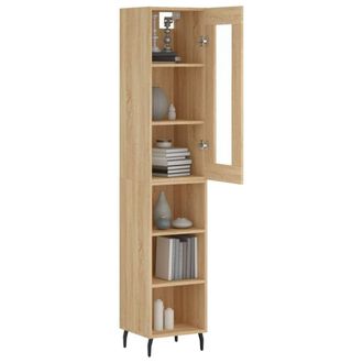 Berkfield Home Highboard Sonoma Oak 34.5x34x180 cm Engineered Wood in Light Tan