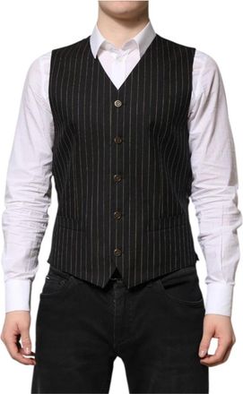 Dolce & Gabbana Formeel Gilet - Heren - Gillet - Zwart - M - Wol - Kostuums