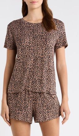 Nordstrom Jersey Shortie Pajamas in Brown Brownie- Pink Panthera at Nordstrom, Size X-Small