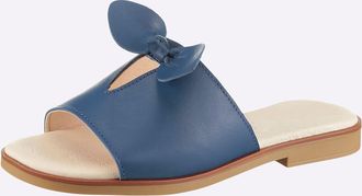 Heine Pantolette HEINE, Damen, Gr. 35, blau, Glattleder, Leder, Schuhe Pantolette