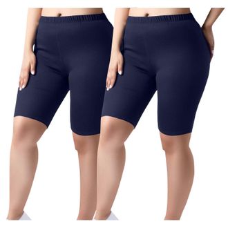 Generic Womens Outdoor Shorts 2 Pack Plus Size Knee Length Shorts for Women Casual Loose-Fit Elastic Waisted Workout Short Pants Leggings Ladies Short My Orde