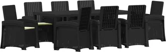 vidaXL Conjunto De Comedor De Jard&iacute;n 9 Uds. Antracita Y Crema Pp Vidaxl