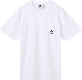 adidas originals Solid Color Pocket logo Short Sleeve White DX4208