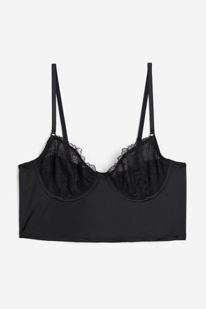 H&M Unwattiertes Bralette aus Spitze - Schwarz