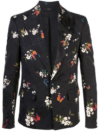 Amiri Blazer met geborduurde bloemen - Zwart