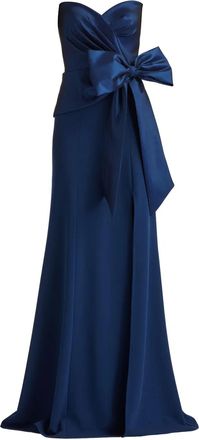 Tadashi Shoji Abito lungo senza spalline Kinah - Blu