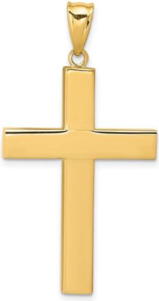 Diamond2Deal 14k Yellow Gold Hollow Cross Pendant