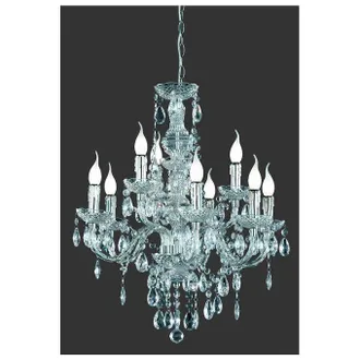 Trio Lampadario Classico 9 Luci Con Pendagli Trasparenti 73 Cm Luster Gd Trio
