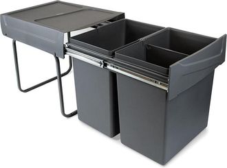 Emuca Cubo de reciclaje Emuca 8199423 plástico 40L gris antracita