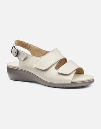 Hotter Womens Easy II Womens Extra Wide Wedge Sandals - White - Size: 7.5