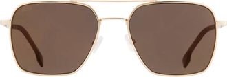 HUGO BOSS Grey Bronze Navigator Mens Sunglasses BOSS 1414/O/S 0AOZ/JO 57