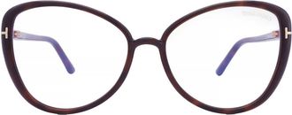 Tom Ford Blue Light Block Butterfly Ladies Eyeglasses FT5907-B 052 55