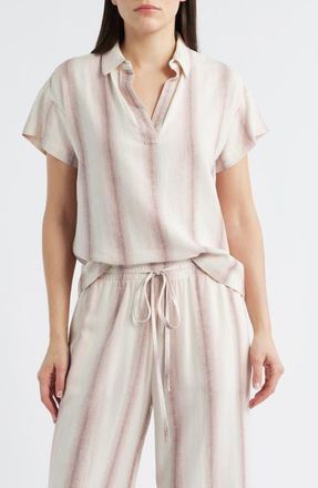 Cloth & Stone Stripe Short Sleeve Popover Top in Primrose Ombre Stripe at Nordstrom, Size X-Small