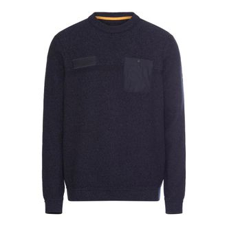 Camel Active Maglione Girocollo in Maglia con Tasca sul Petto - - Knitwear - Uomo - Blu - 2XL