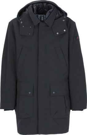 Peuterey Blue High Neck Hooded Padded Coat