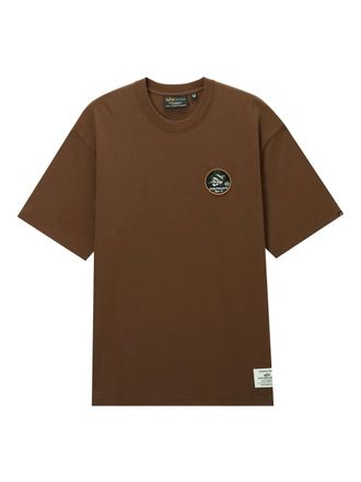 Alpha Industries patch-print cotton T-shirt - men - Cotton - M - Brown