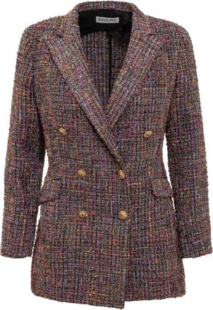 Saulina Milano Anita Jacket - Dames - Blazers - Paars - XL - Tweed - Jassen