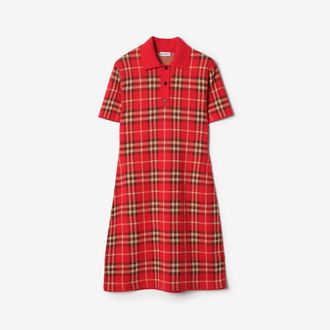 Burberry Check Wool Cotton Polo Shirt Dress