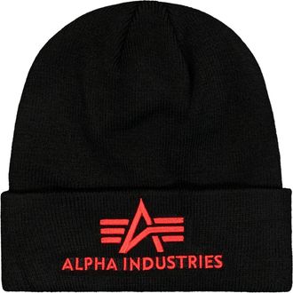 Alpha Industries Skim&uuml;tze ALPHA INDUSTRIES 3D Beanie, Damen, Gr. onesize, schwarz (schwarz, rot), Obermaterial: 100% Polyacryl, M&uuml;tzen Skim&uuml;tze