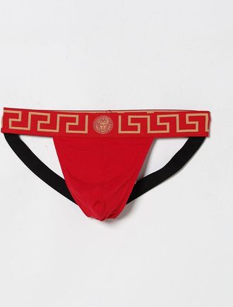 Versace Jockstrap Versace in cotone stretch con logo jacquard