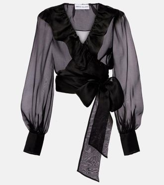 Rebecca Vallance Anjou sheer silk organza blouse