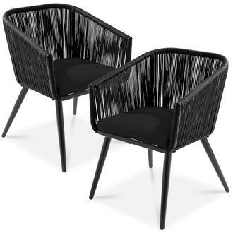 Best Choice Products Set of 2 Indoor Outdoor Patio Dining Chairs Woven Wicker Seating Set 250lb Capacity