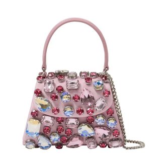 Self Portrait Crystal Mini Bag - female - Self Portrait - Handbags - Pink - ONE SIZE - Bags