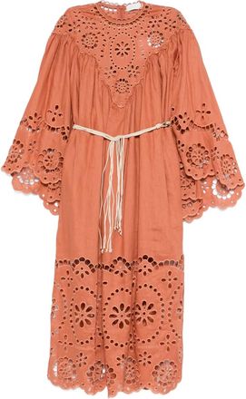 Zimmermann Awaken midi-jurk met borduurwerk - Oranje