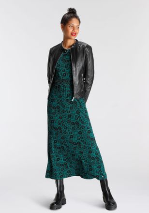 Tamaris Maxikleid figurbetont, aus Jersey, Langarm, mit Rundhalsausschnitt