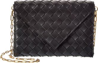 Bottega Veneta Medium Envelope Pouch Intreccio Leather Shoulder Bag
