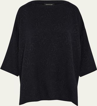 Eskandar Wide A-Line Scoop-Neck Tunic (Long Length)