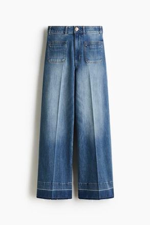 H&M Wide High Jeans in Denim Blue at Nordstrom, Size 14