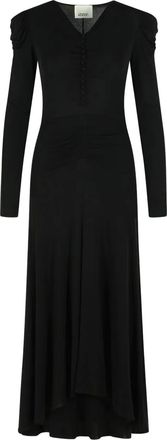 Isabel Marant Nejma patch-button V-neck maxi dress - women - Viscose - 36 - Black