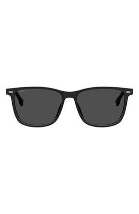 BOSS 56mm Rectangle Sunglasses in Black at Nordstrom Rack