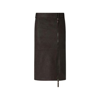 Pinko Pinko, Rokken, Dames, Bruin, XL, Leer, Leren Rok