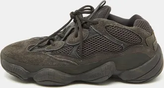 adidas Black Suede and Mesh Yeezy 500 Utility Black Sneakers Size 45 1/3