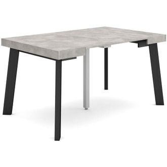 Skraut Home Mesa Consola Extensible, Mesa Comedor Plegable, 140, Para 6 Comensales, Patas De Madera, Estilo Moderno, Gris Cemento - Skraut Home