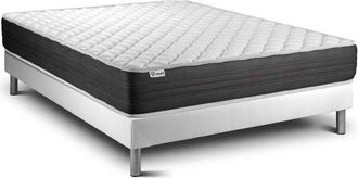 VITALIT Vitalit - Base Tapizada Blanco + Colch&oacute;n Con Espuma Viscoel&aacute;stica 140 X 190