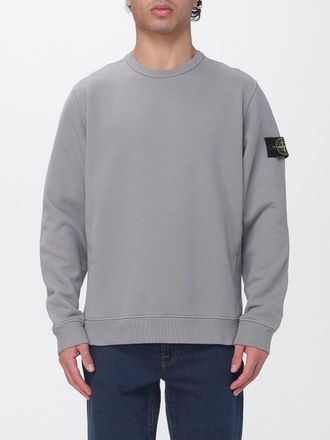 Stone Island Felpa girocollo in jersey di cotone con patch logo Compass