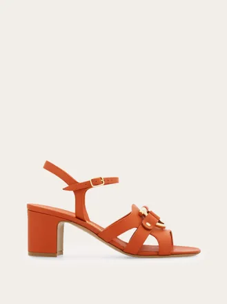 Ferragamo Women Gancini ornament sandal Orange Size 6.5