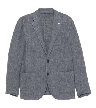 Luigi Bianchi Grey Notched Lapel Blazer