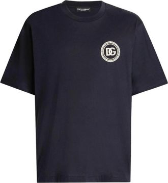 Dolce & Gabbana DG Logo Grafisch T-shirt - Heren - T-shirts - Blauw - M - Katoen - Tops