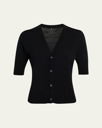 R13 Elbow-Sleeve Split-Hem Wool Sweater