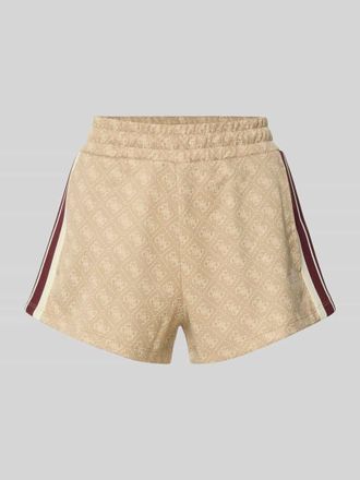 Guess Shorts mit Allover-Logo-Print Modell Jacquard in Camel, Gr&ouml;&szlig;e XL