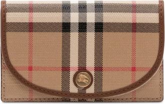 Burberry Small Check Folding Wallet - Dames - Portefeuilles - Beige - ONE Size - Katoen - Accessoires