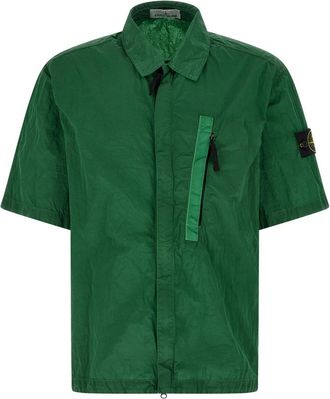 Stone Island Green Nylon Overshirt