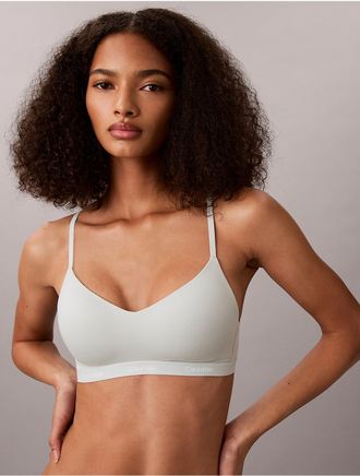 Calvin Klein Womens Form To Body Lightly Lined Bralette - Green - XL