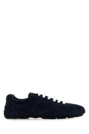 Prada Dark Blue Suede Sneakers