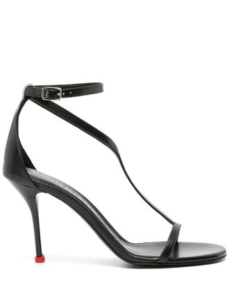 Alexander McQueen 90 mm Harness leren sandalen - Zwart